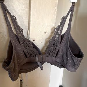 Aerie Gray Laced Push-up T-shirt Bra